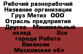 Рабочий-разнорабочий › Название организации ­ Груз-Метиз, ООО › Отрасль предприятия ­ Другое › Минимальный оклад ­ 25 000 - Все города Работа » Вакансии   . Московская обл.,Звенигород г.